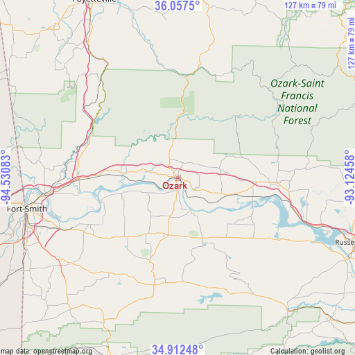 Ozark on map