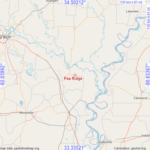 Pea Ridge on map