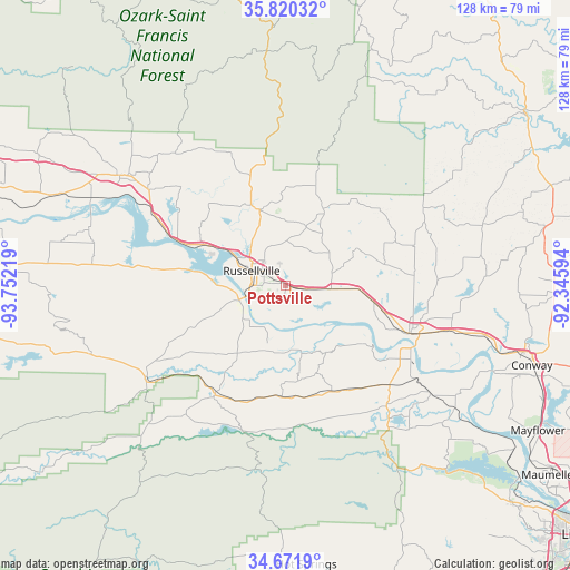 Pottsville on map