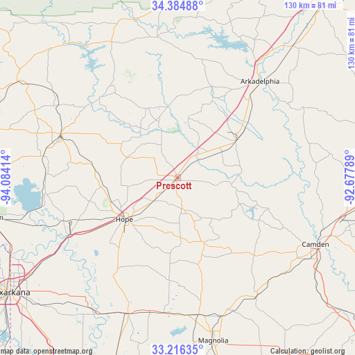 Prescott on map