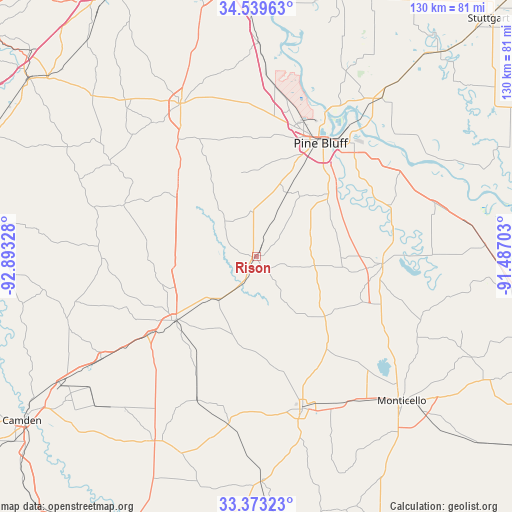 Rison on map