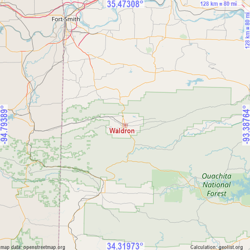 Waldron on map