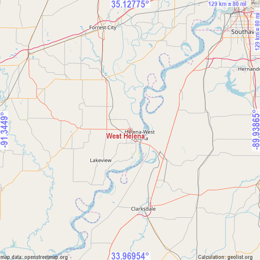 West Helena on map