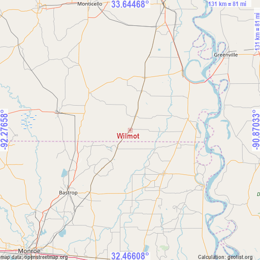 Wilmot on map