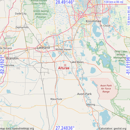Alturas on map