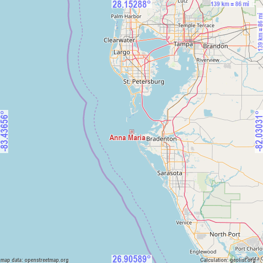 Anna Maria on map