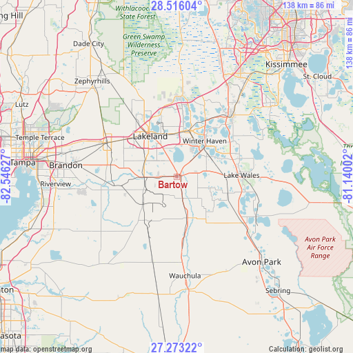 Bartow on map