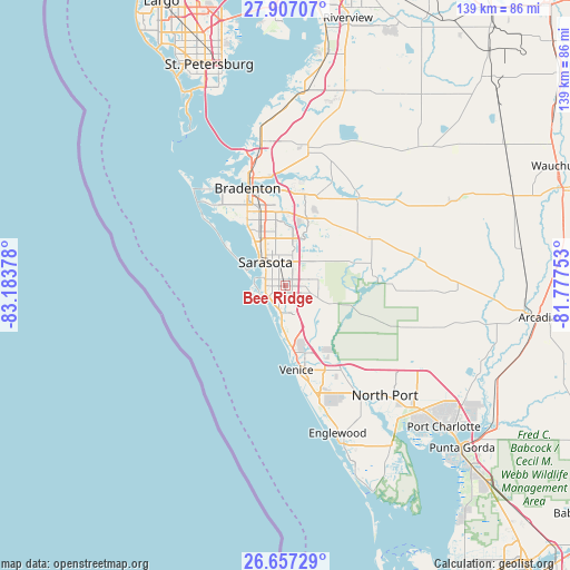 Bee Ridge on map