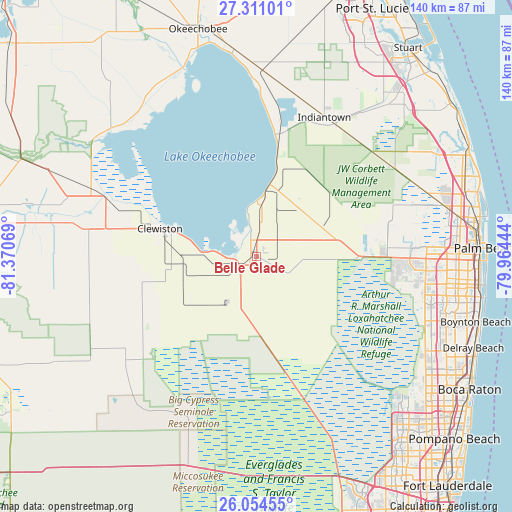 Belle Glade on map