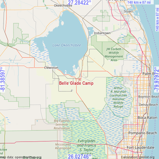 Belle Glade Camp on map