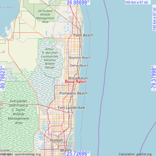 Boca Raton on map