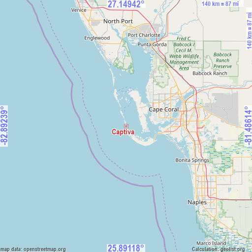 Captiva on map