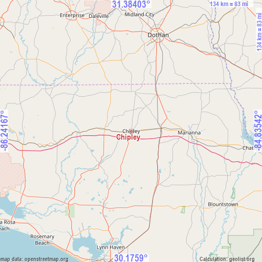 Chipley on map