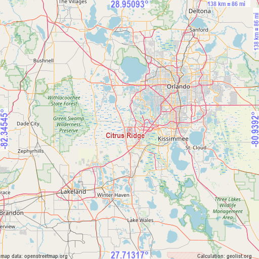 Citrus Ridge on map