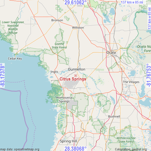 Citrus Springs on map