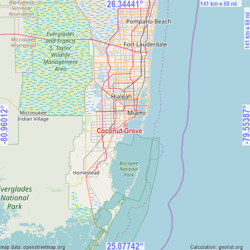 Coconut Grove on map