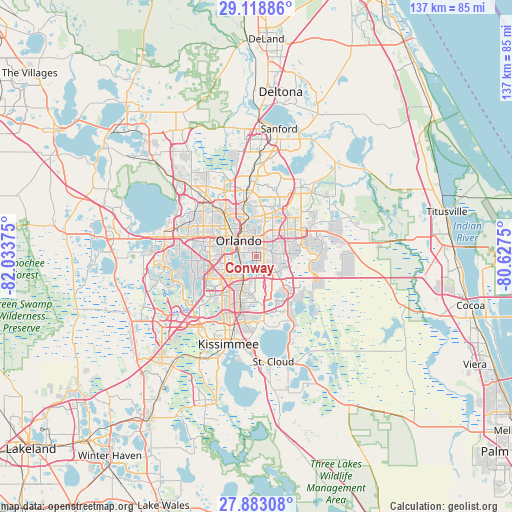 Conway on map