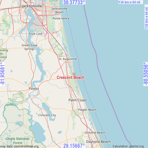 Crescent Beach on map