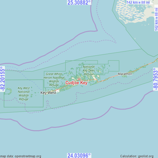 Cudjoe Key on map