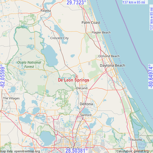 De Leon Springs on map