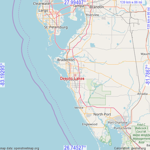 Desoto Lakes on map