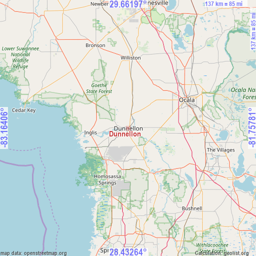 Dunnellon on map