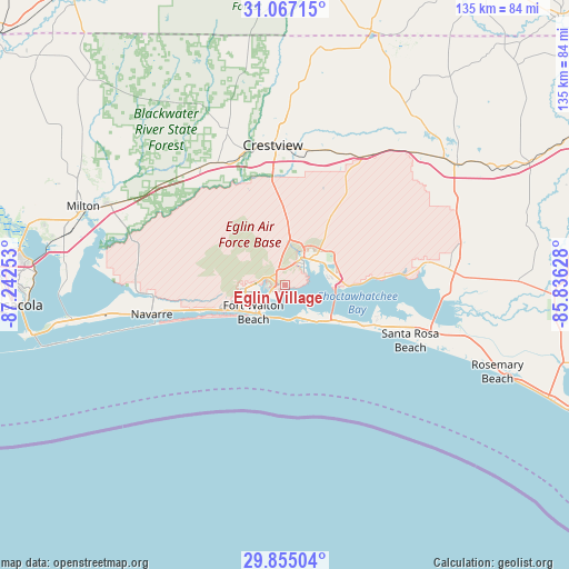 Eglin Village on map