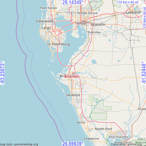 Ellenton on map