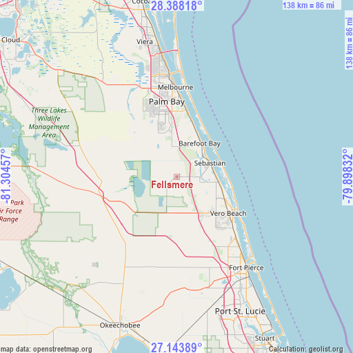 Fellsmere on map