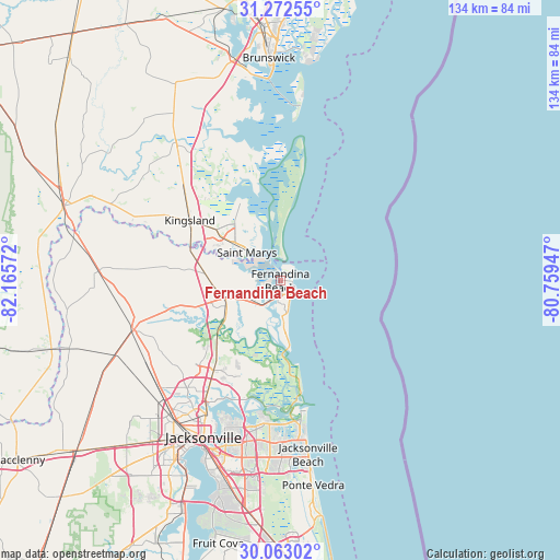 Fernandina Beach on map
