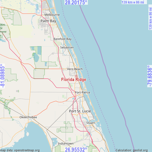 Florida Ridge on map