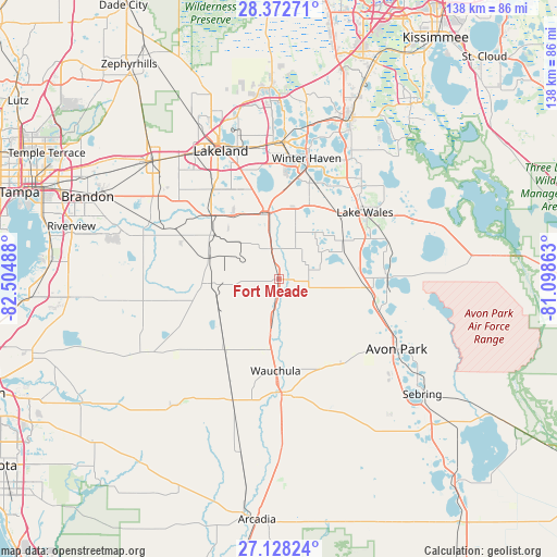 Fort Meade on map