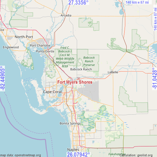 Fort Myers Shores on map