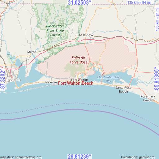 Fort Walton Beach on map