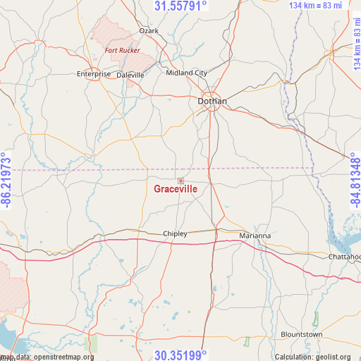 Graceville on map