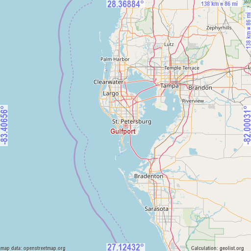 Gulfport on map
