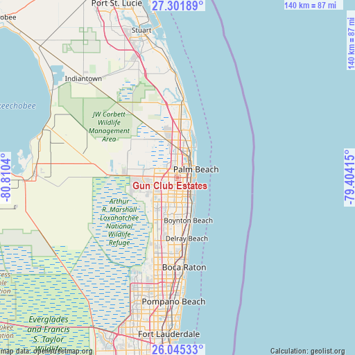 Gun Club Estates on map