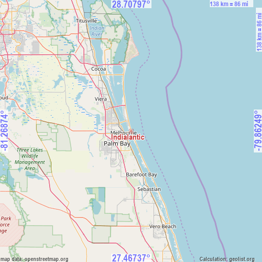 Indialantic on map
