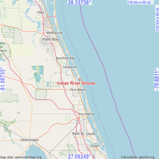 Indian River Shores on map