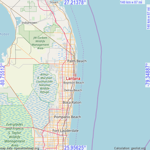 Lantana on map