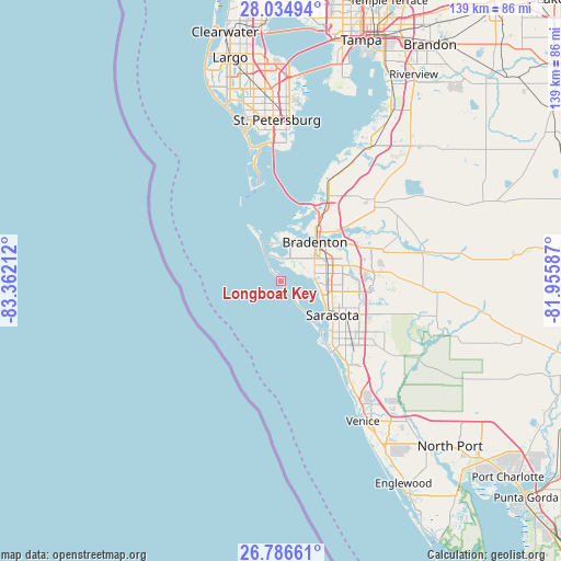 Longboat Key on map