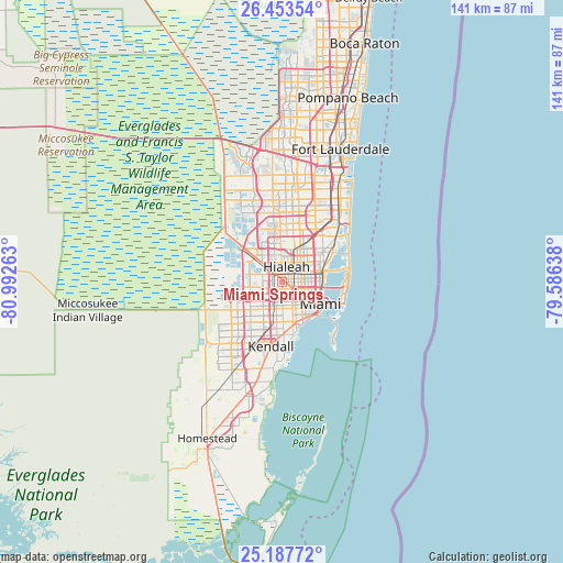Miami Springs on map