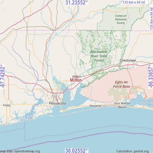 Milton on map