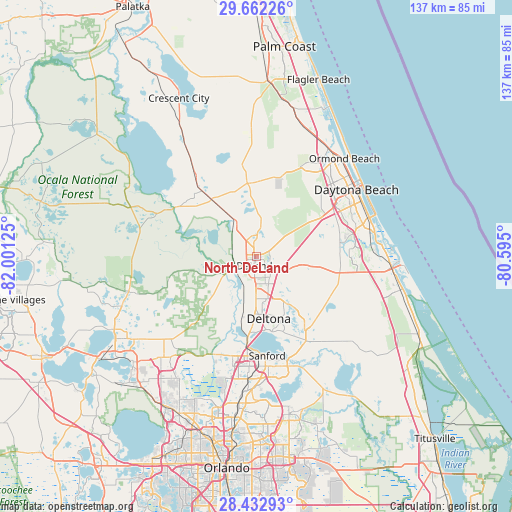 North DeLand on map