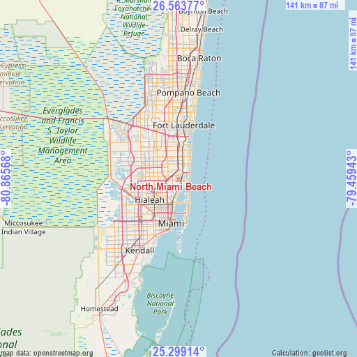 North Miami Beach on map