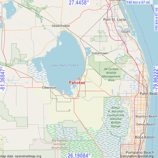 Pahokee on map