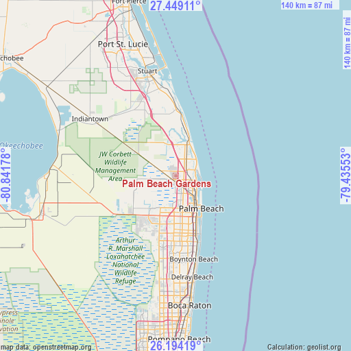 Palm Beach Gardens on map