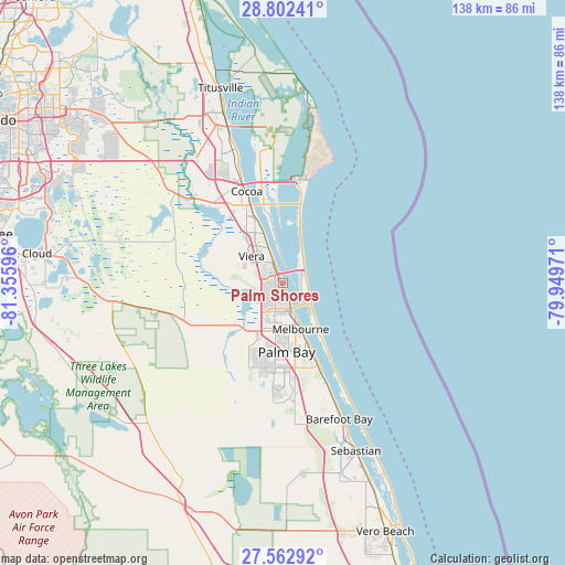 Palm Shores on map