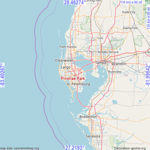 Pinellas Park on map