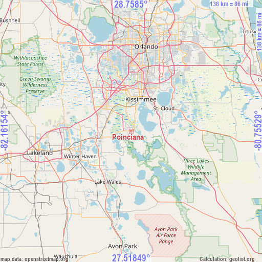 Poinciana on map